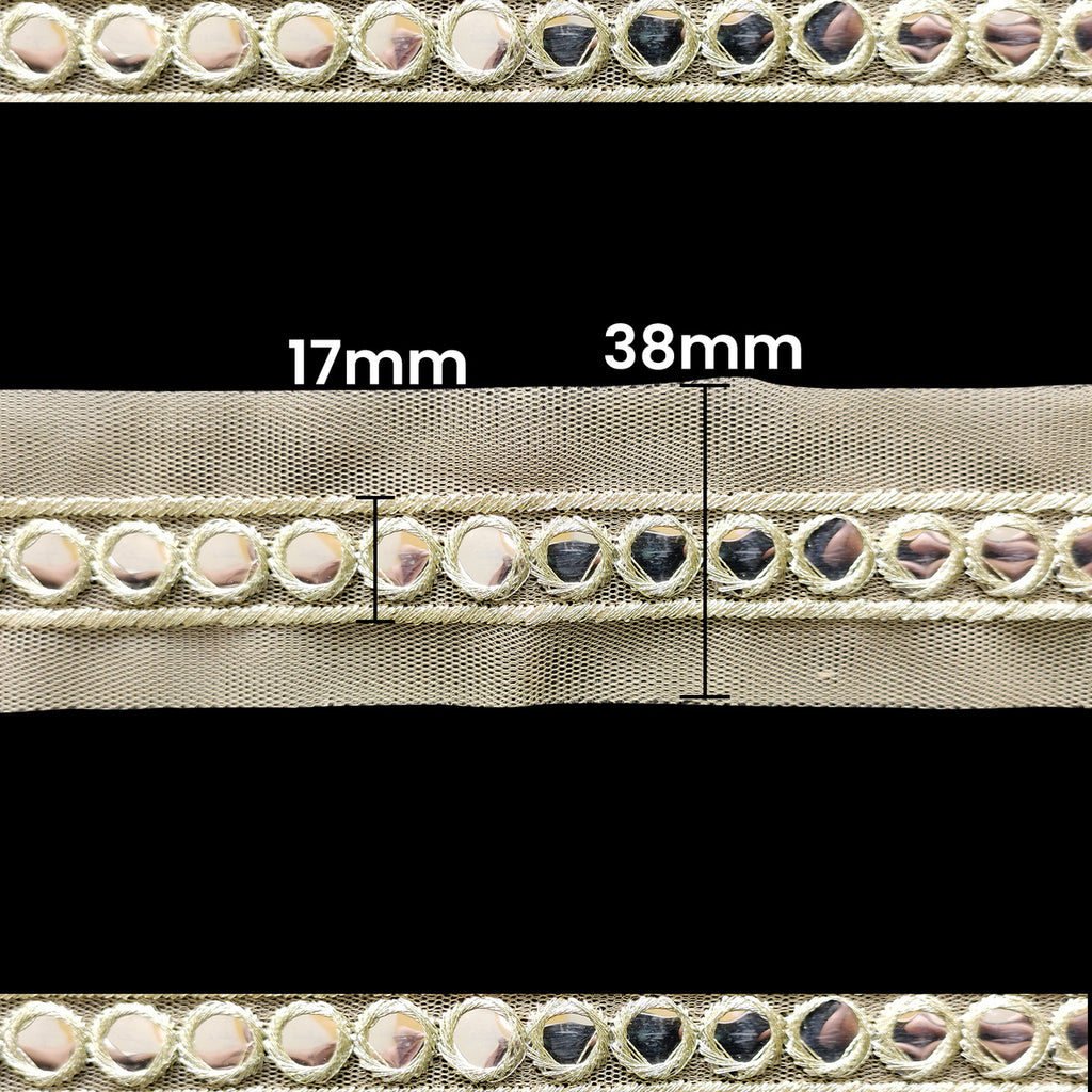 38mm Wide Indian Mirror Lace - 4M