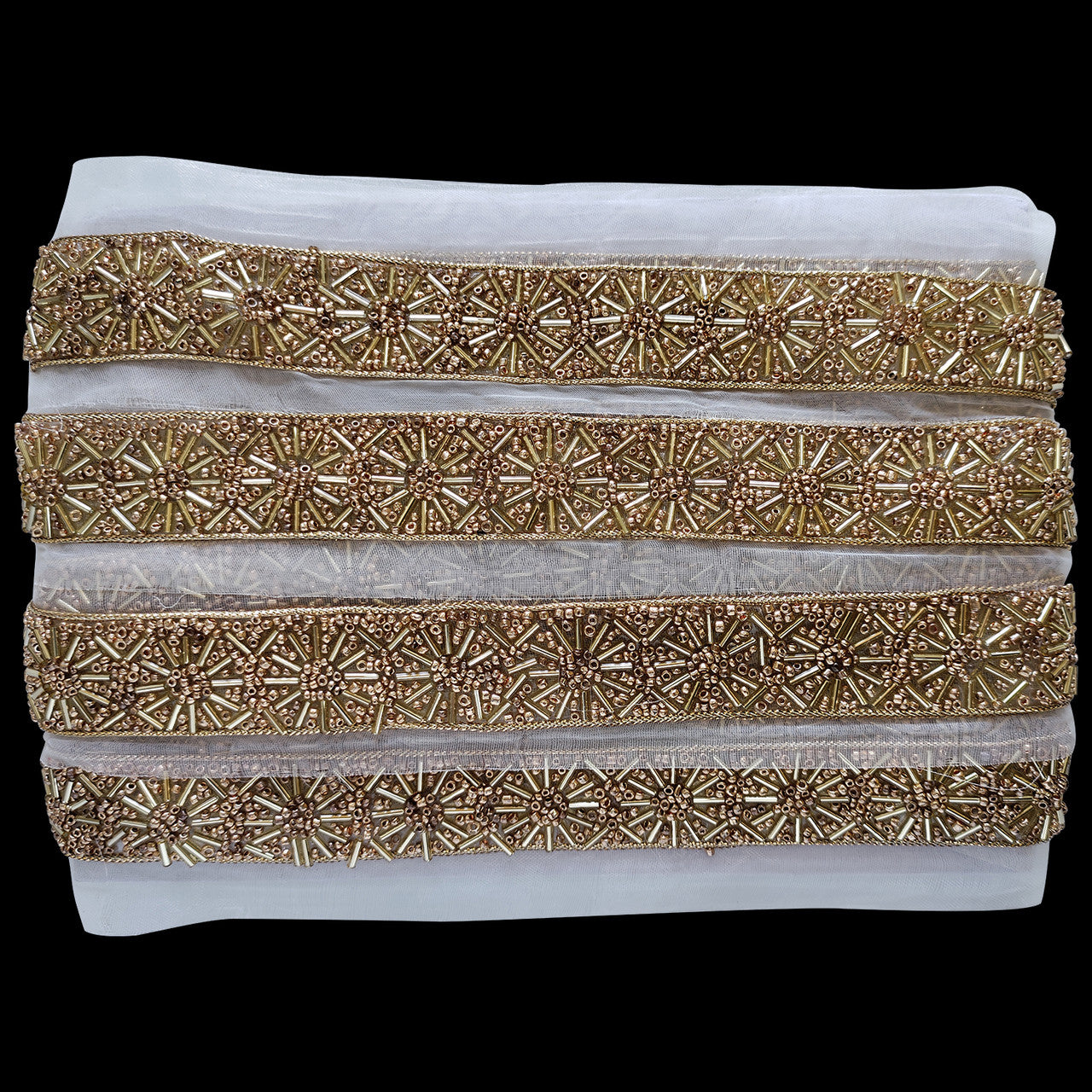 50mm Wide Indian Piping & Round Beaded Lace - 4M