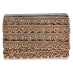 25mm Wide Indian Peach Pearl Studded Lace - 4M