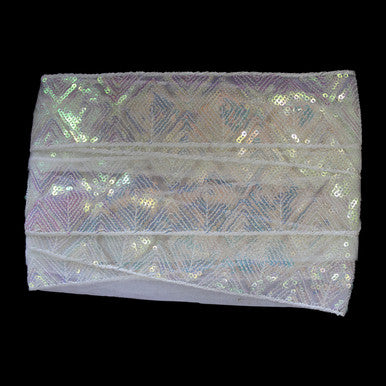 67mm Wide Indian Silver Sequin Lace - White - 4M