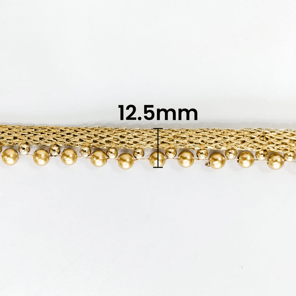 12.5mm Wide Round Pearl lace - 4M