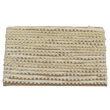 Ivory Pearl Beaded Embellishing Lace - 1M