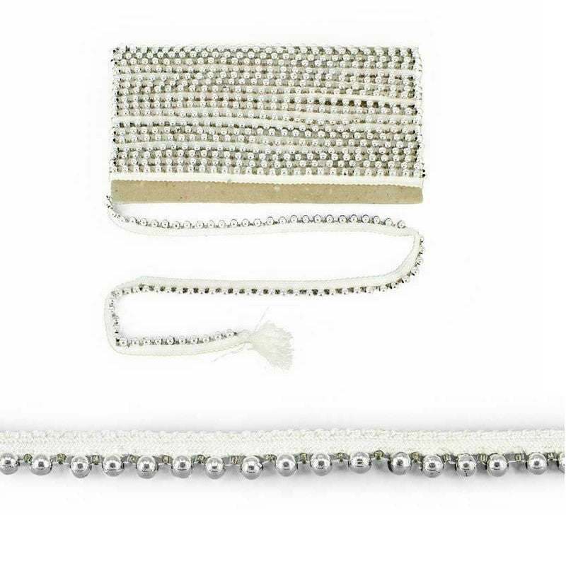 White Lace with Silver Beads -1M