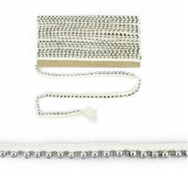 White Lace with Silver Beads -1M