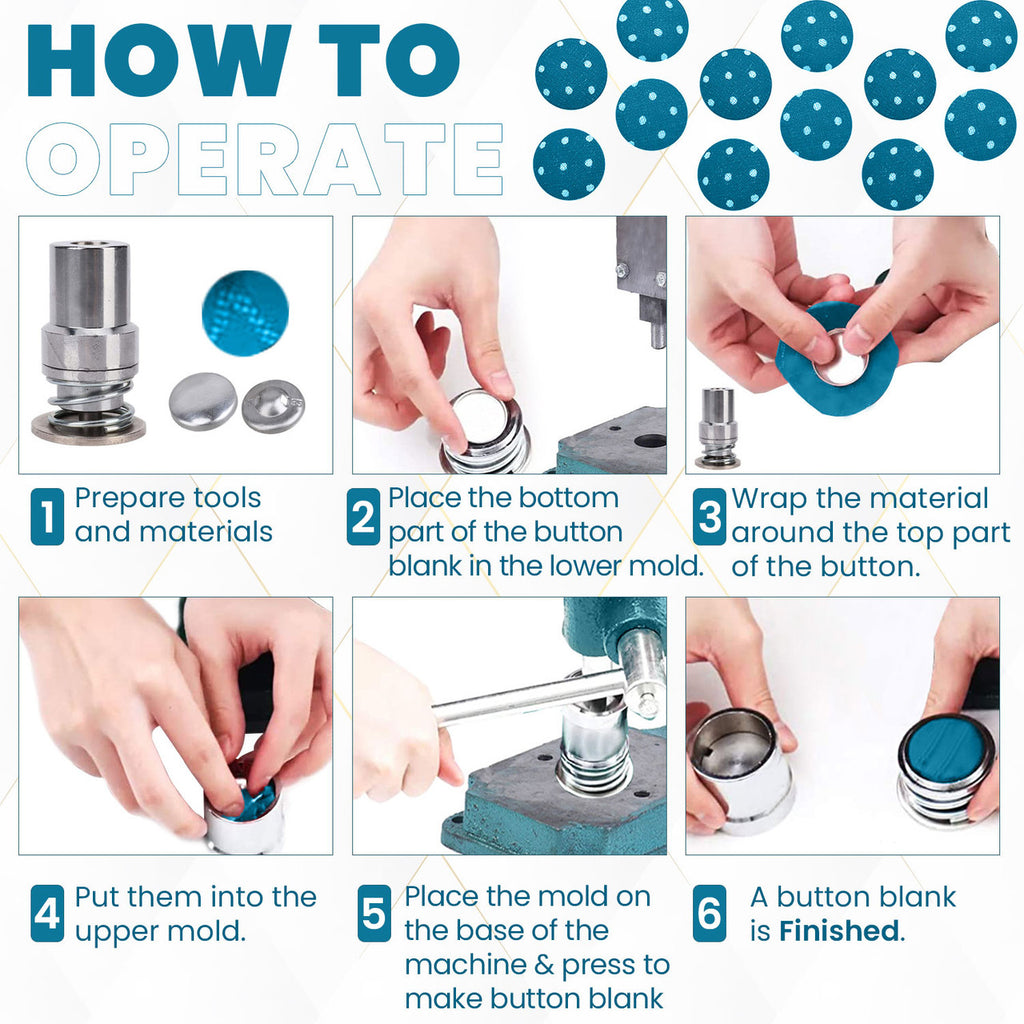 Fabric Covered Button Making Die for Hand Press Machine