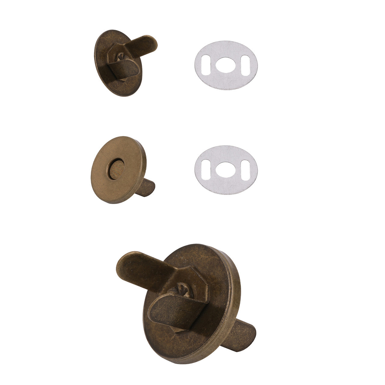 Thin Magnetic Snaps Clasps - Bronze