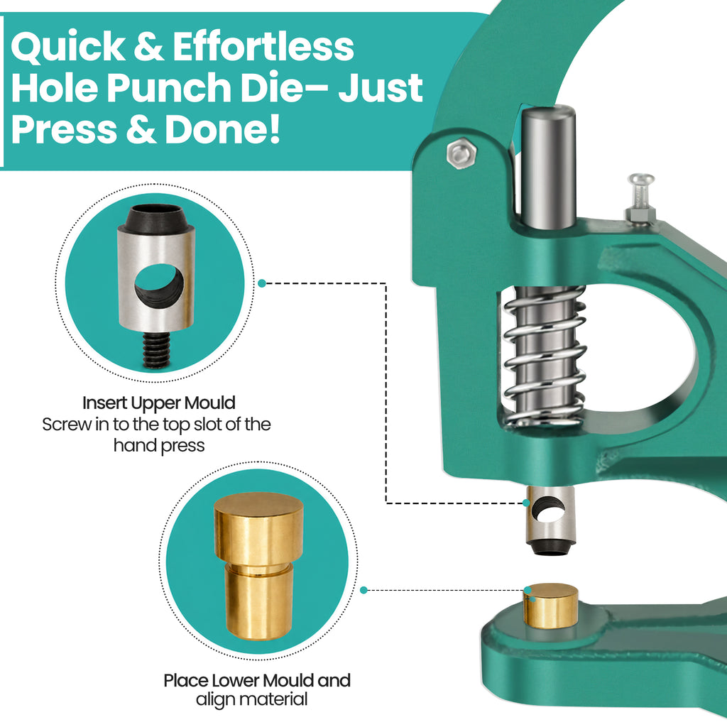 Hole Cutting Die with Gold Base for Green Machine Hand Press
