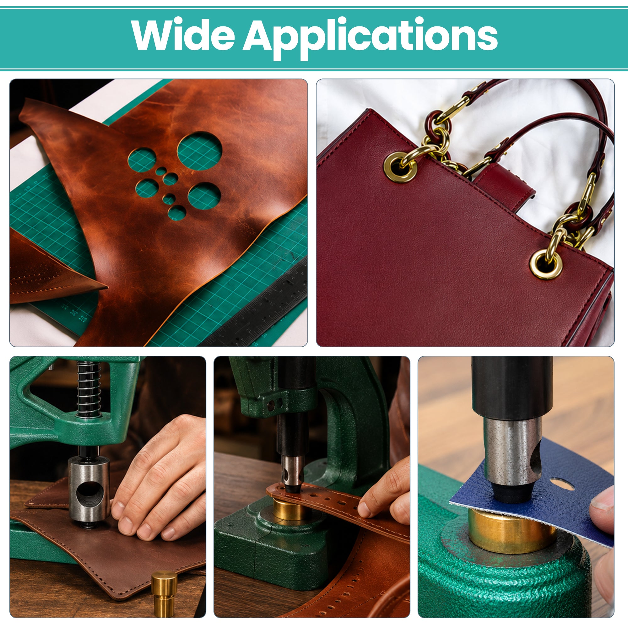 Hole Cutting Die with Gold Base for Green Machine Hand Press