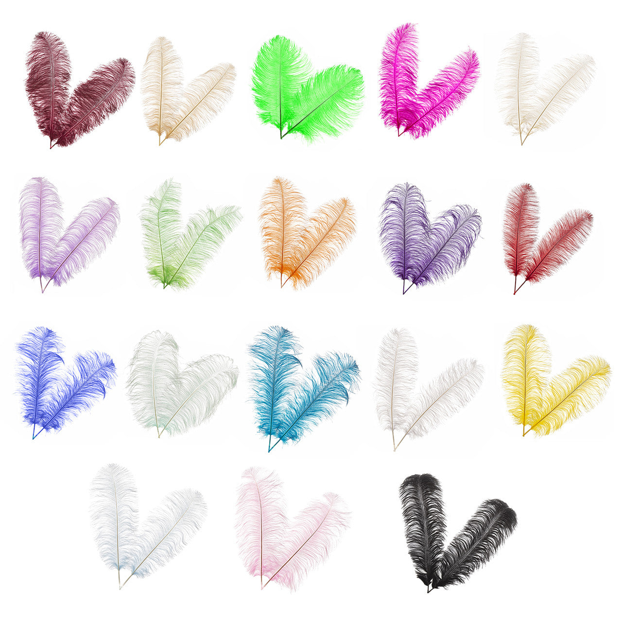 50cm-60cm Ostrich Feathers (Pack of 5)