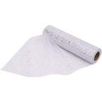 25m x 29cm Organza Roll - Silver Glitter Mesh