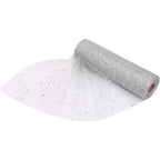 25m x 29cm Organza Roll - Silver Sparkle Glitter Sequin