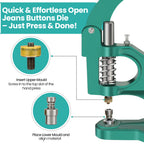 Open Jeans Buttons Die Set for Green Machine Hand Press