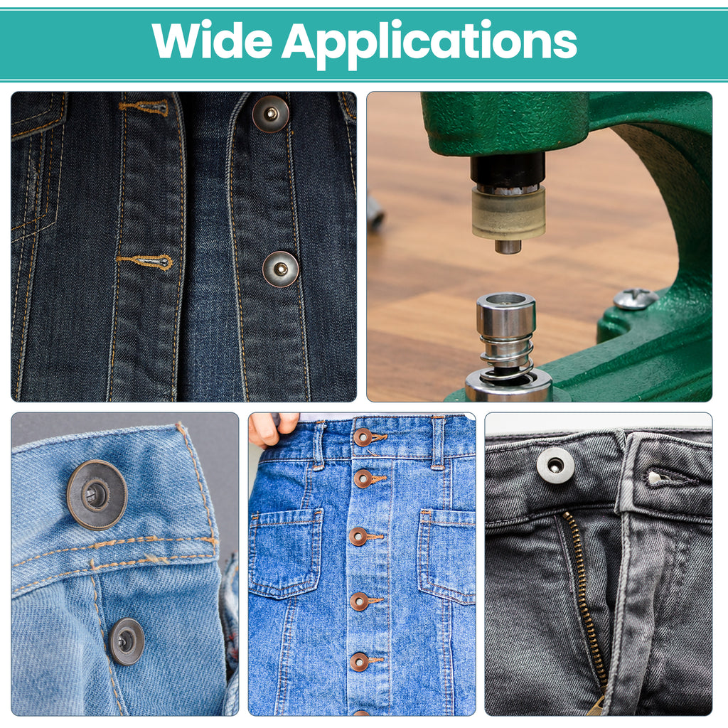 Open Jeans Buttons Die Set for Green Machine Hand Press