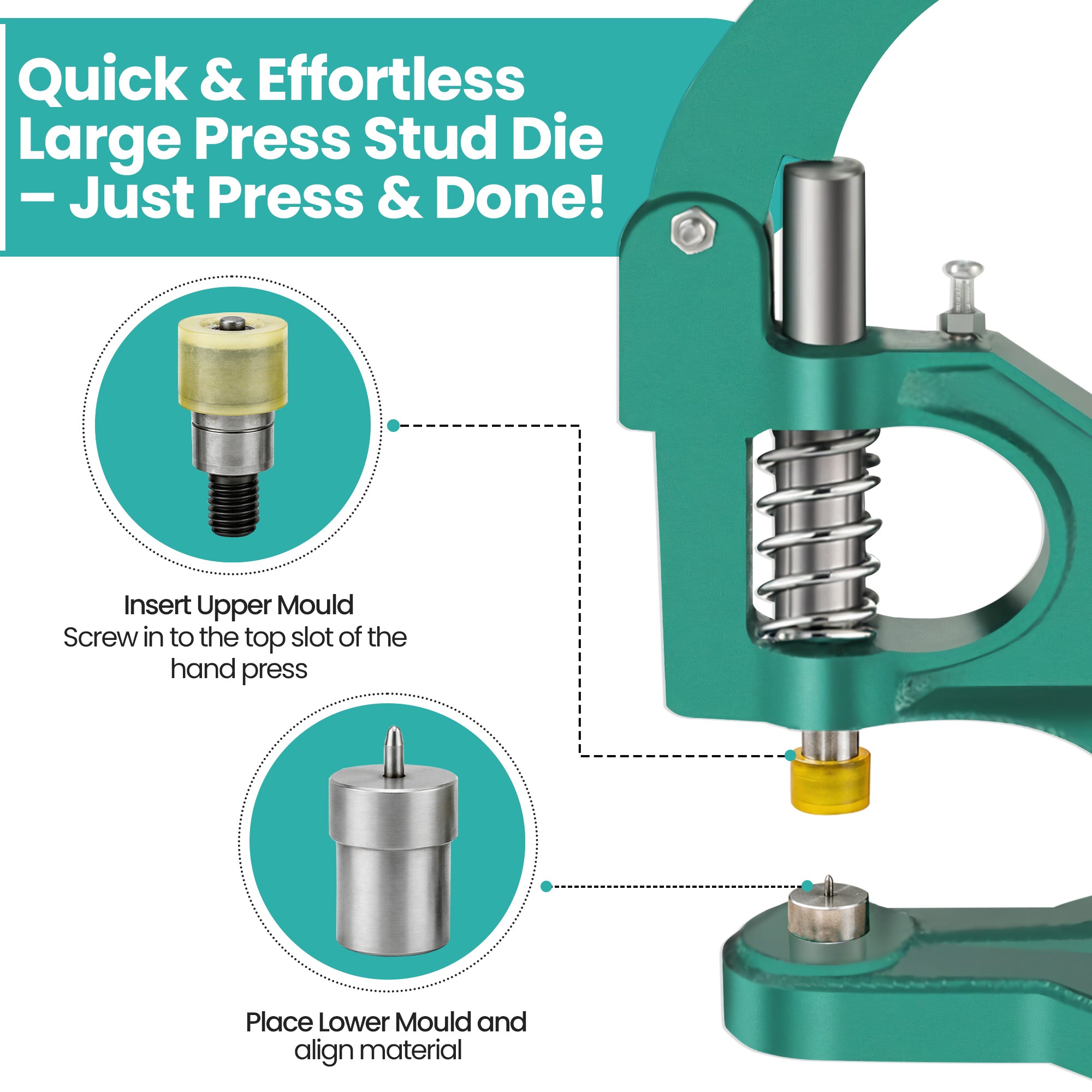 Ring Spring Press Stud Die Set for Green Machine Hand Press