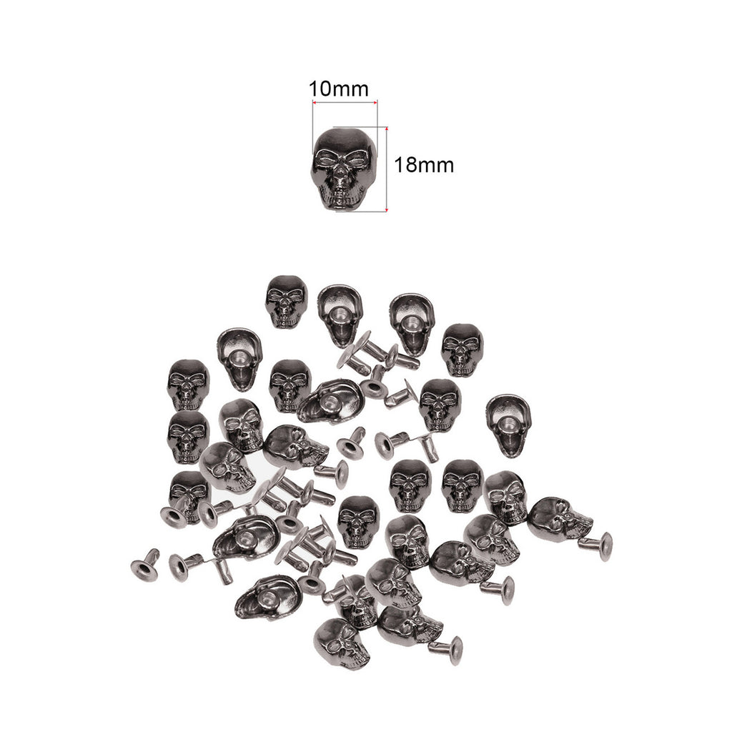 Plastic Skull Heads with Rivets - Pack of 100