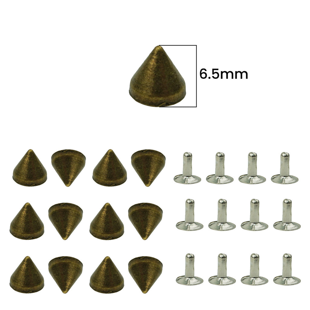 6.5mm Spike Cone Punk Pin Studs (Pack of 100)