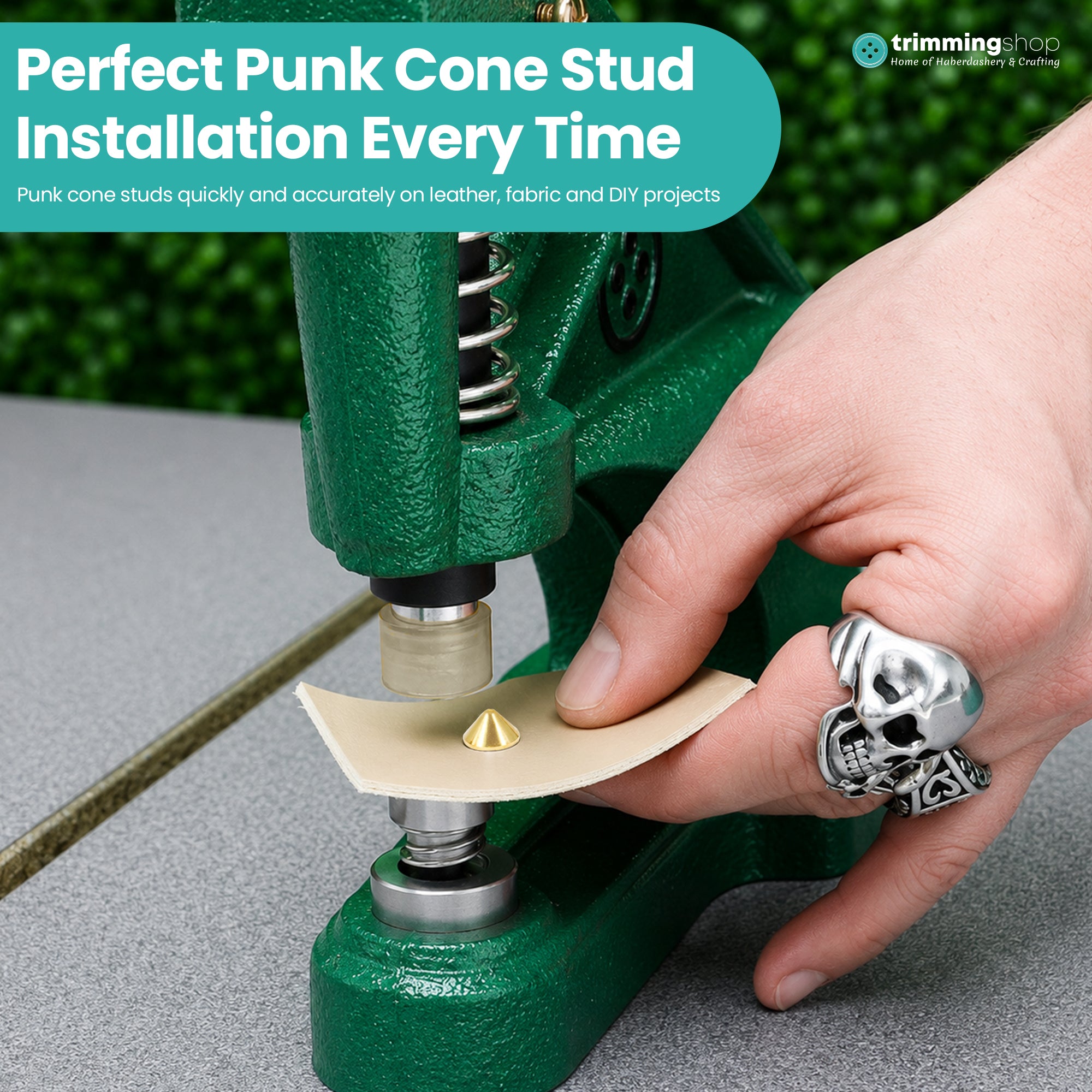 9.5mm Punk Cone Stud Die Set for Green Machine Hand Press