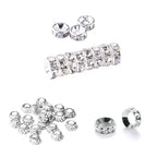 Rhinestone Flower Silver Diamante