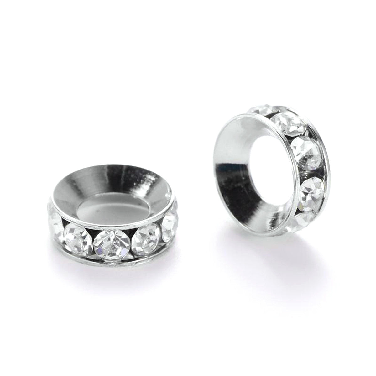 Rhinestone Flower Silver Diamante