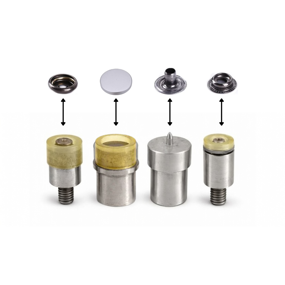 Flat Cap Ring Spring Press Studs (10 Sets)