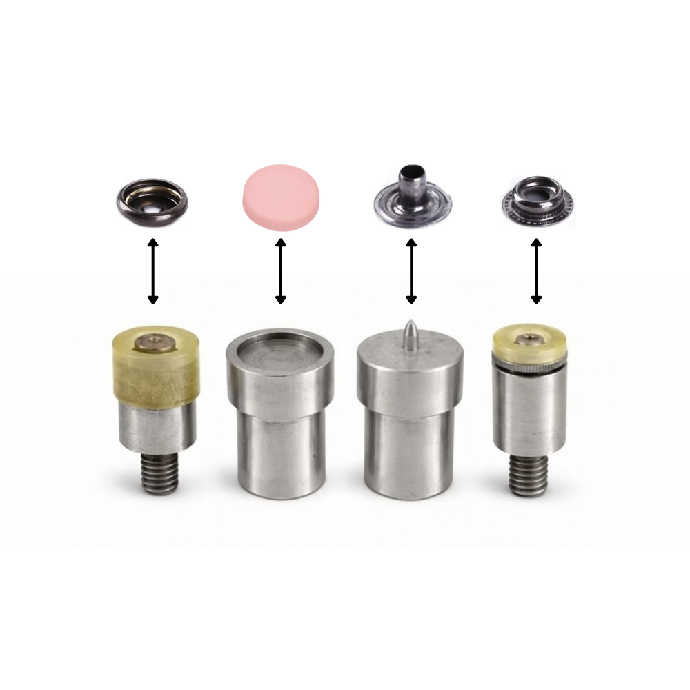 15mm Ring Spring Press Studs With Silver Components