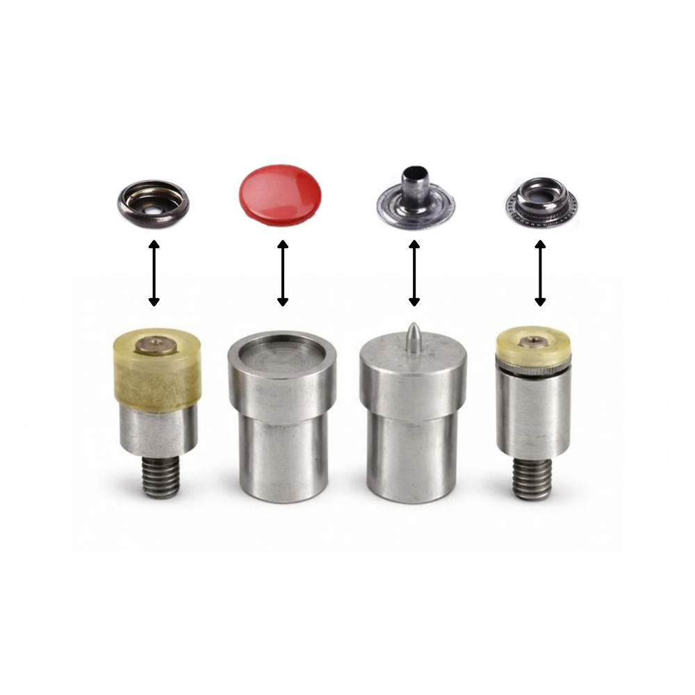 15mm Press Studs with Colour Caps and Silver Components - Small (10 Sets)