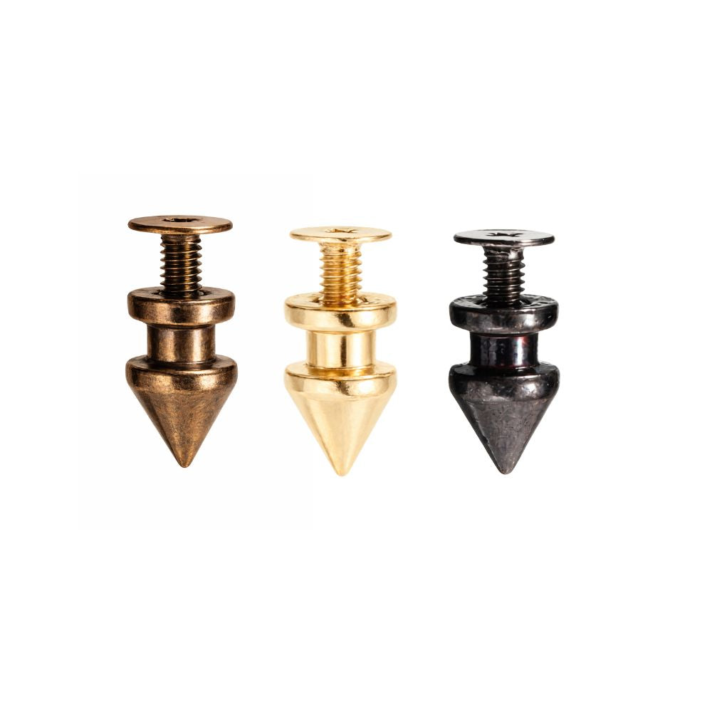 Screw Back Metal Punk Spikes, 7mm x 13mm - (Pack of 50)