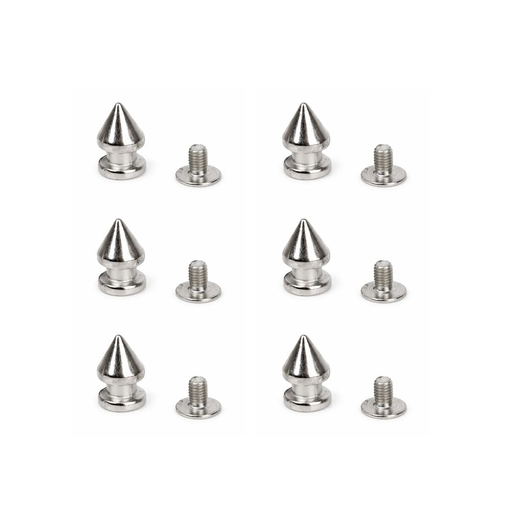 Silver Screw-Back 'Tree' Cone Studs 7mm x 14mm (Pack of 50)