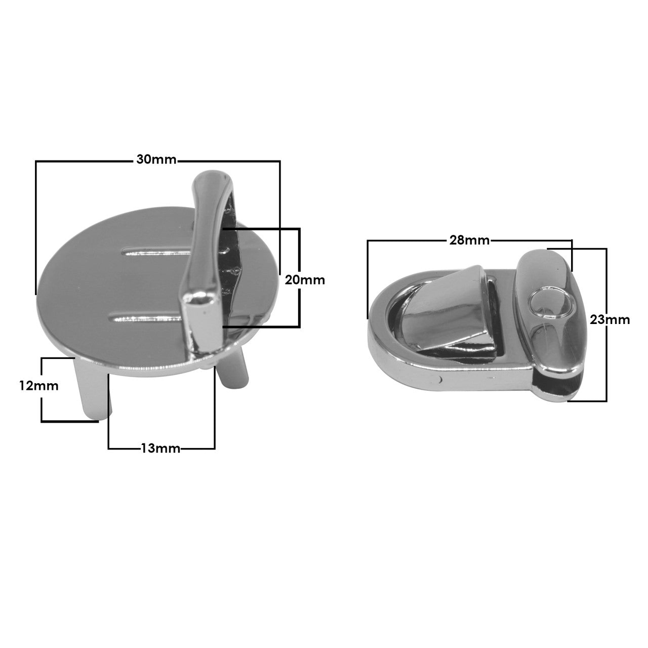 28mm x 23mm Round Tuck Lock Clasp