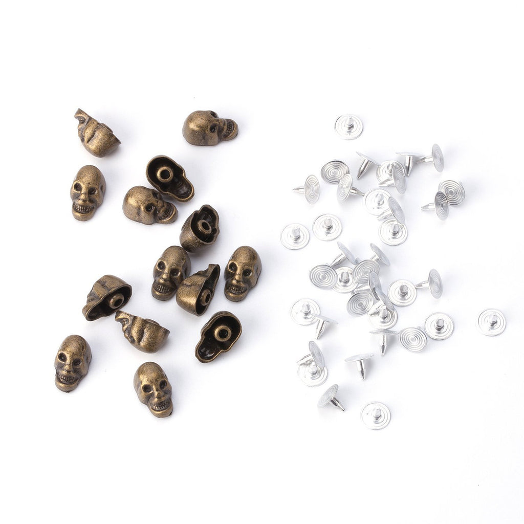 Metal Skull Heads with Rivets