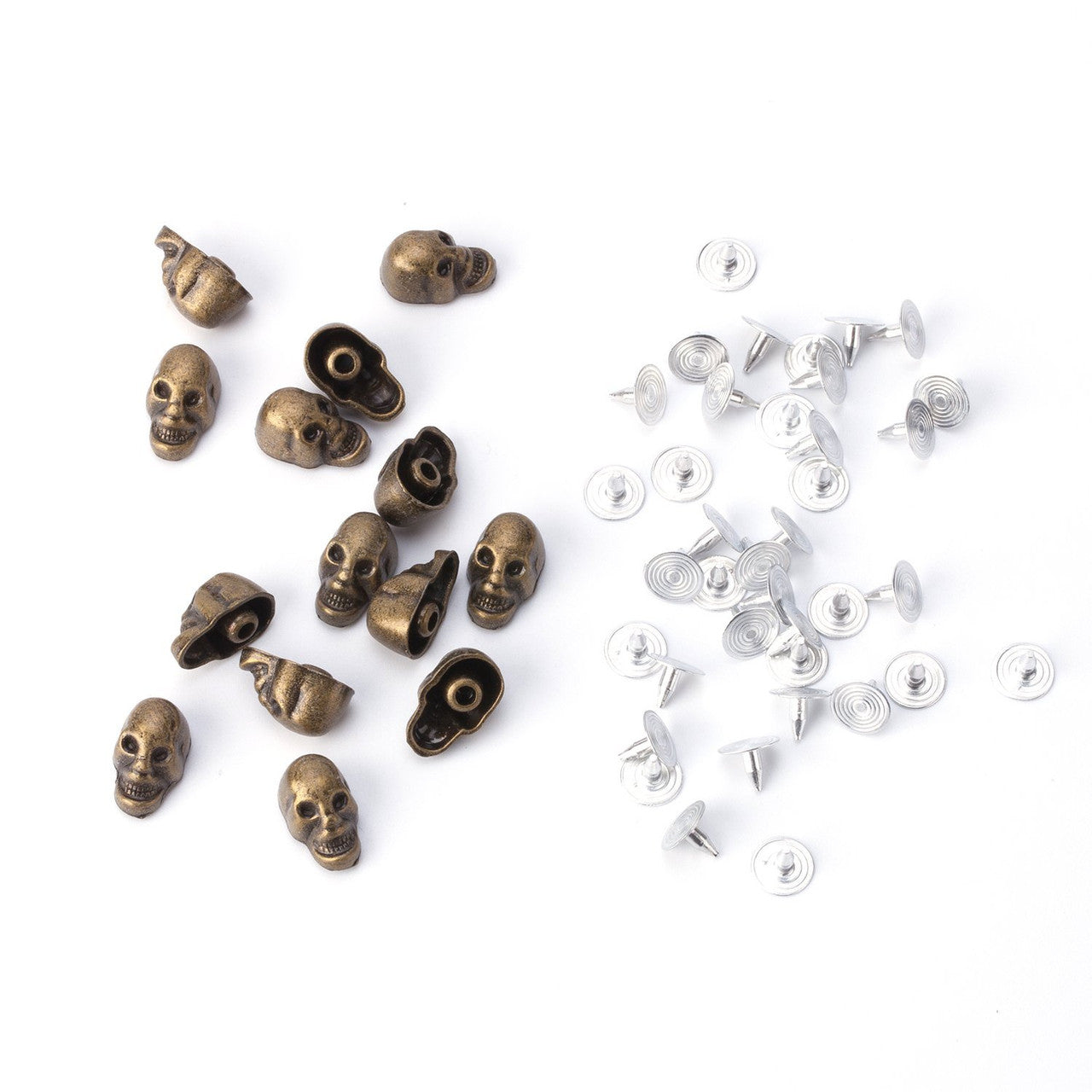 Metal Skull Heads with Rivets