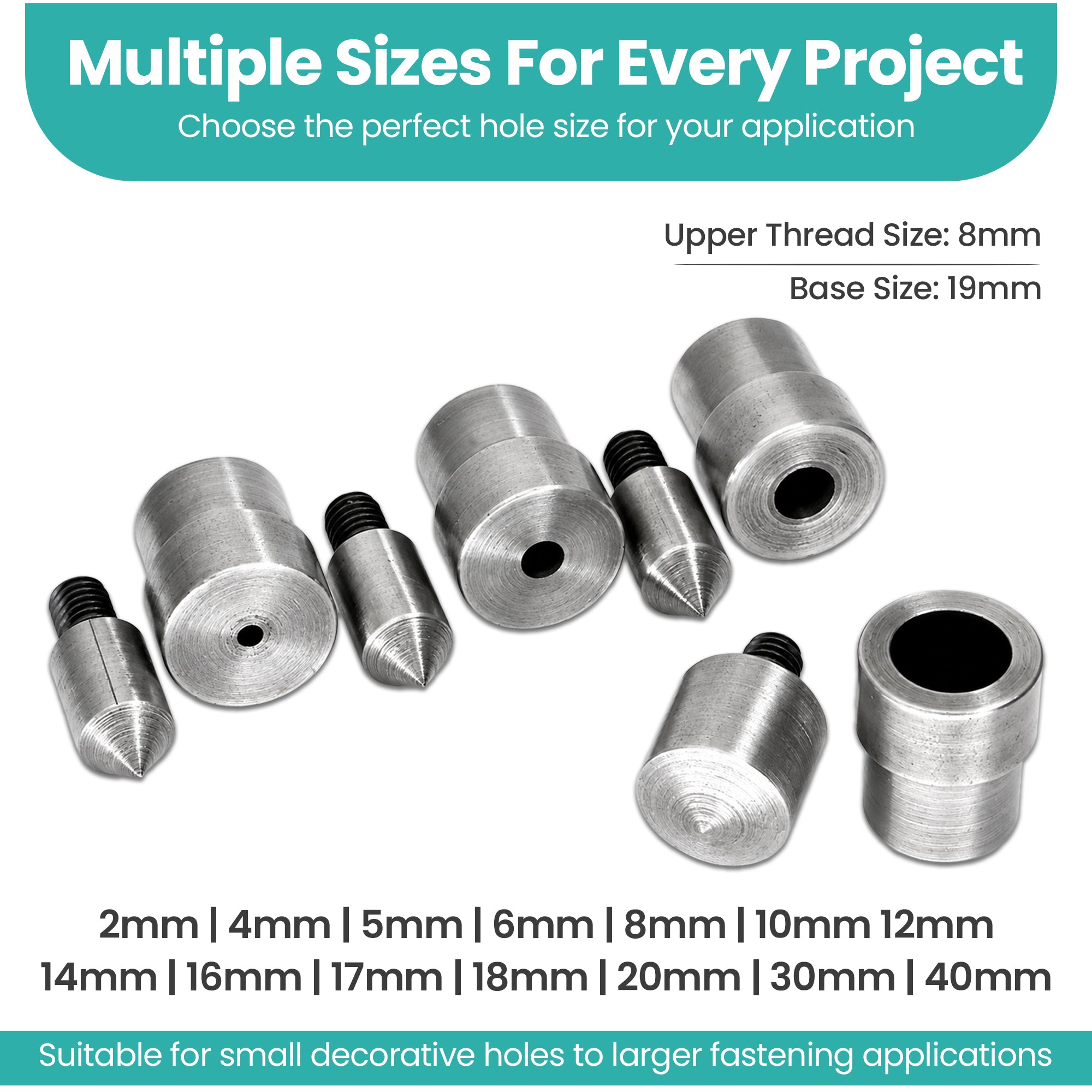 Hole Cutting Die with Silver Base for Green Machine Hand Press