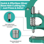 Hole Cutting Die with Silver Base for Green Machine Hand Press