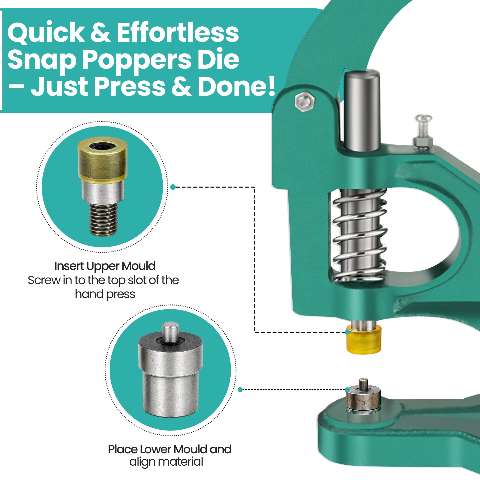 Snap Poppers Die Set for Green Machine Hand Press