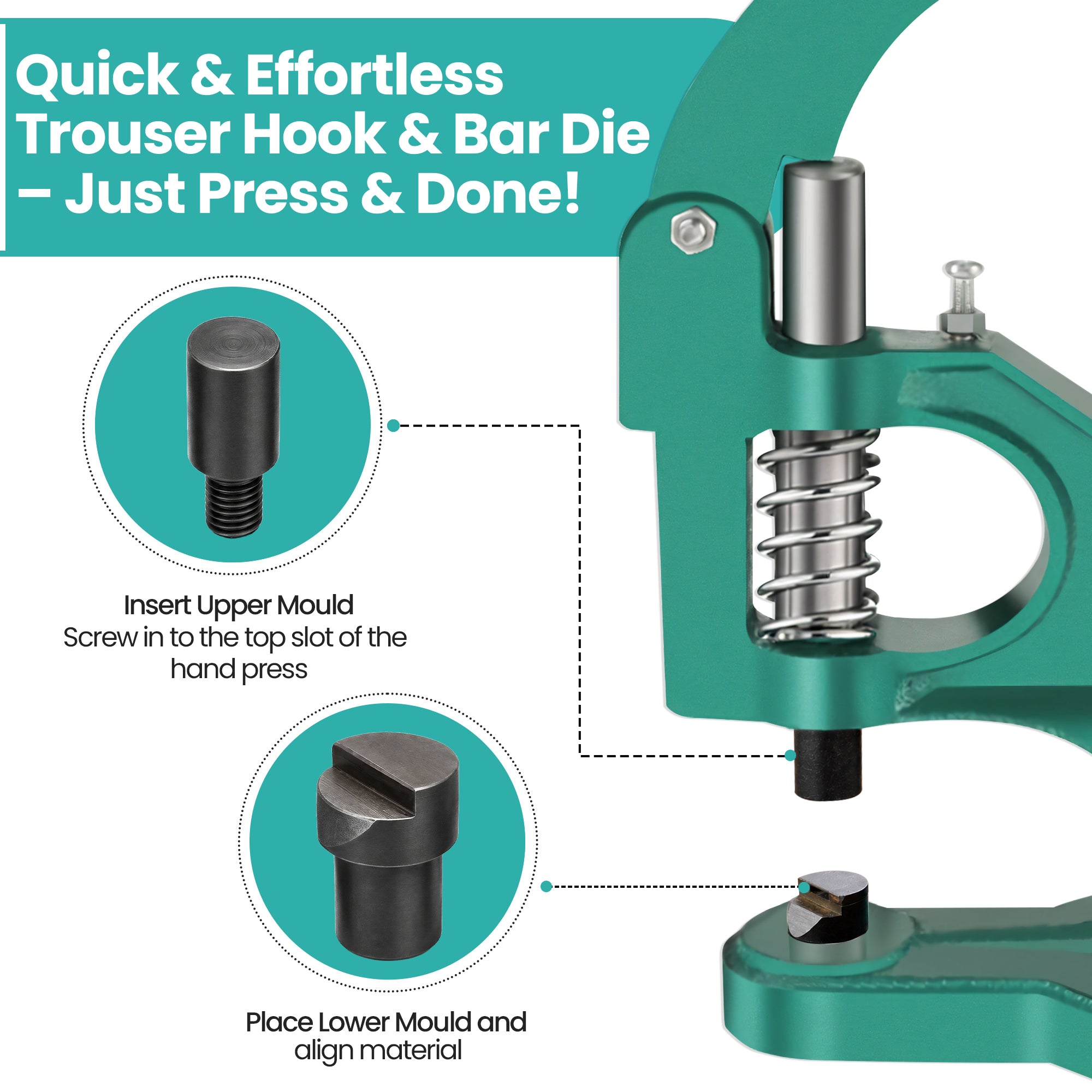 Trouser Hook and Bar Die Set for Green Machine Hand Press