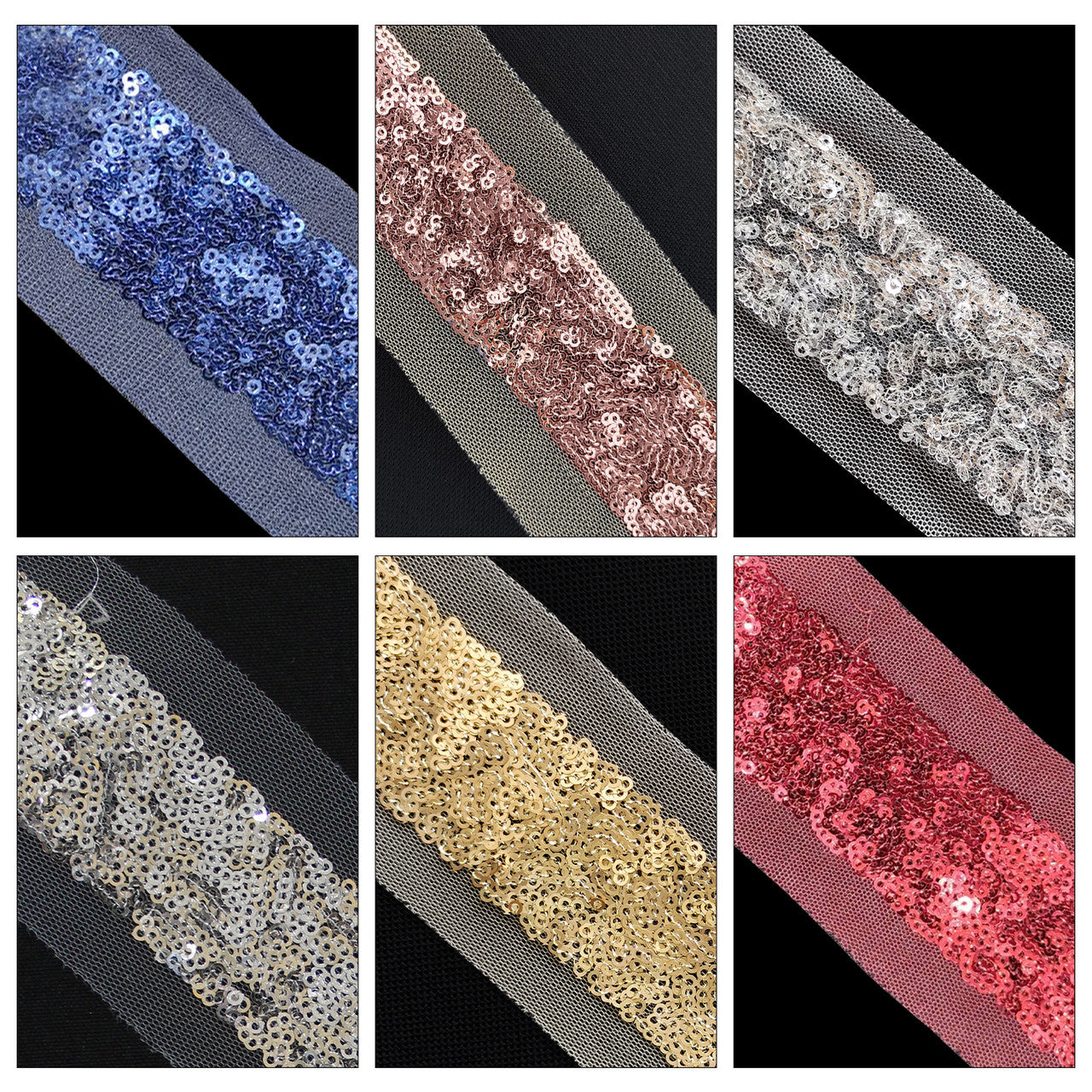 55mm Wide Indian Sequin Lace - 4 Metres