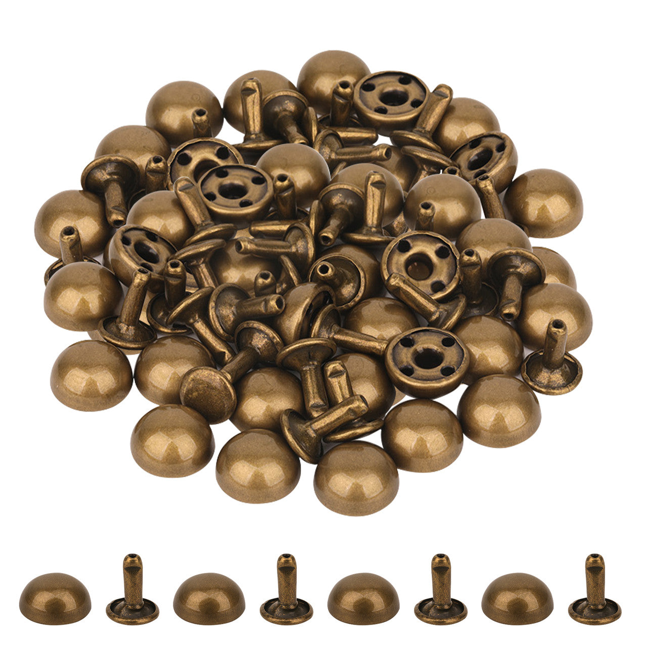 Half Round Bag Feet Rivets – Metal Dome Studs 25pc