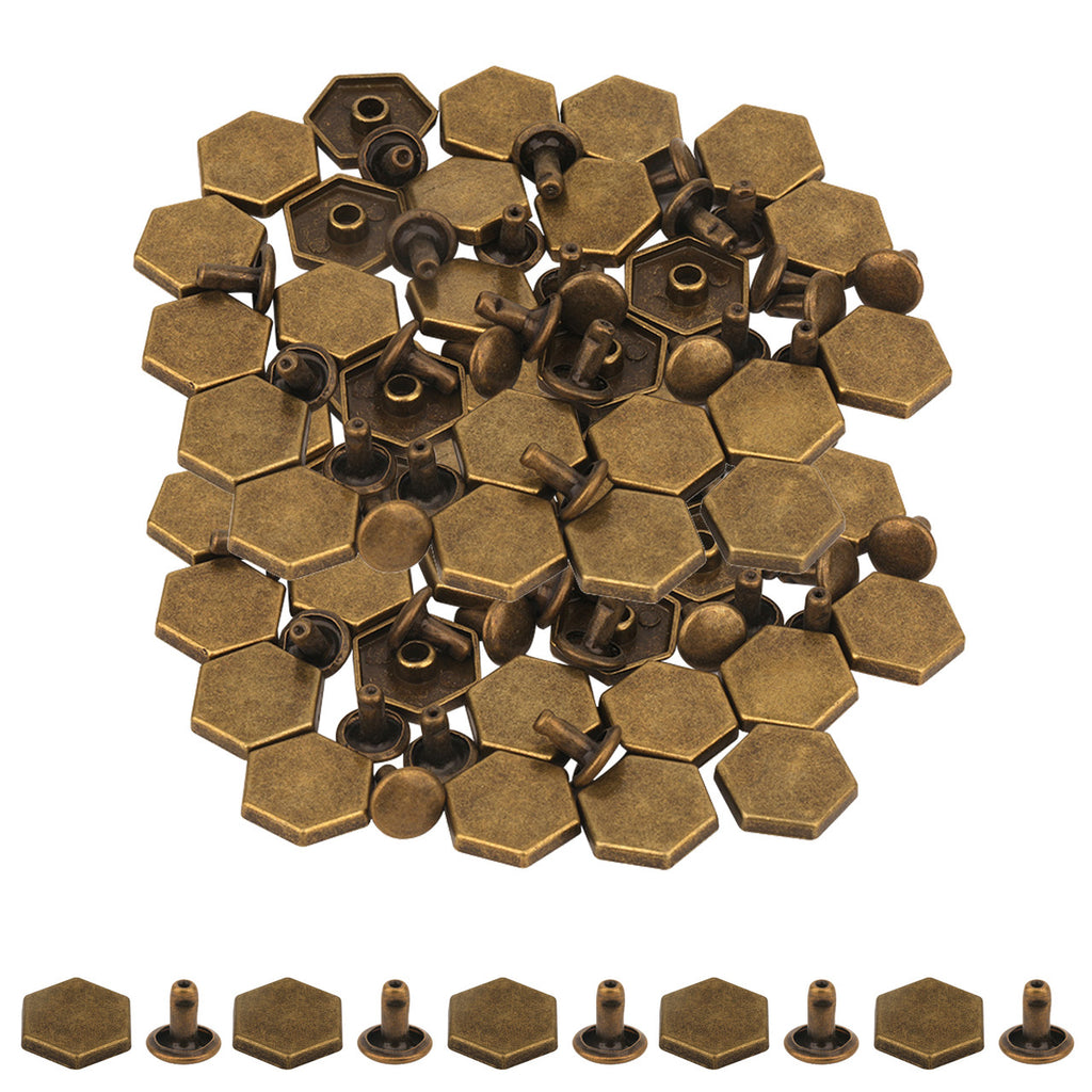 12mm / 14mm - Hexagonal Bag Feet Rivets - for Bags & Leather Crafts