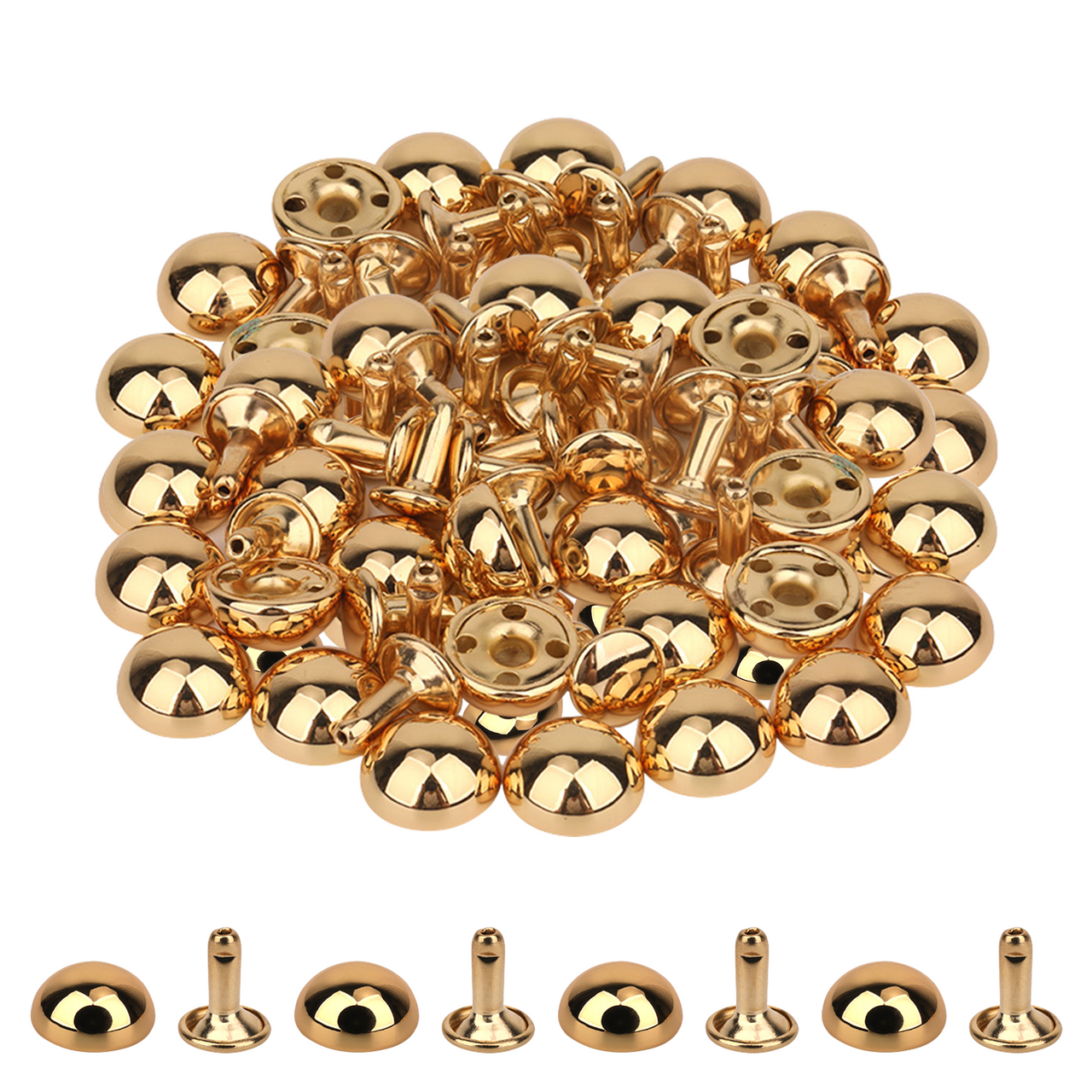 Half Round Bag Feet Rivets – Metal Dome Studs 25pc