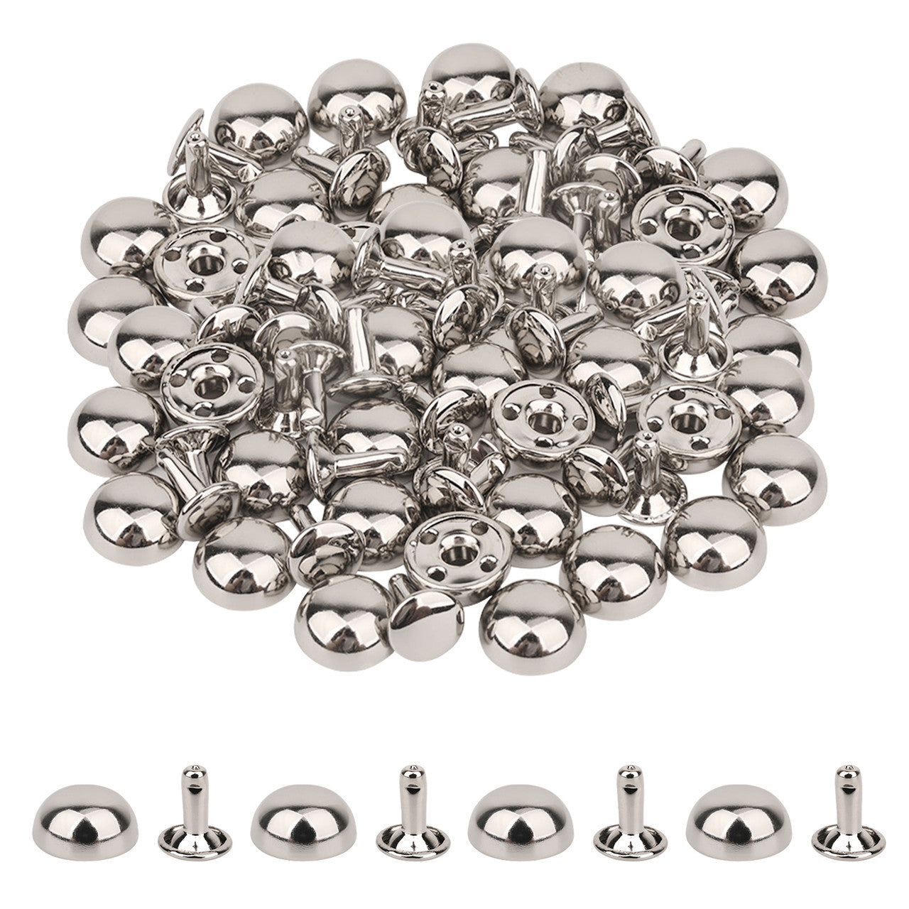 Half Round Bag Feet Rivets – Metal Dome Studs 25pc