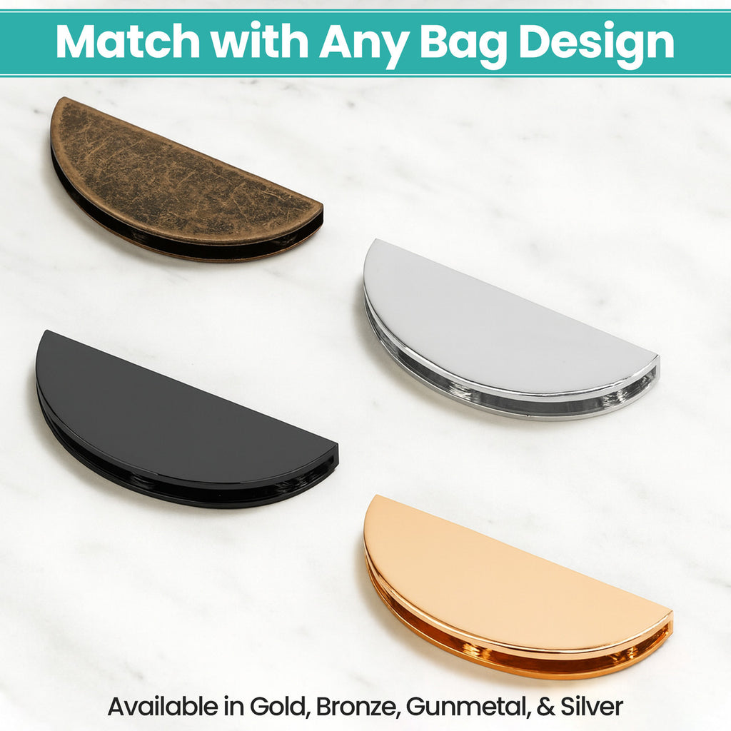 Half-Moon Magnetic Edge Clasp Plates - Bronze, Gold, Gunmetal, Silver