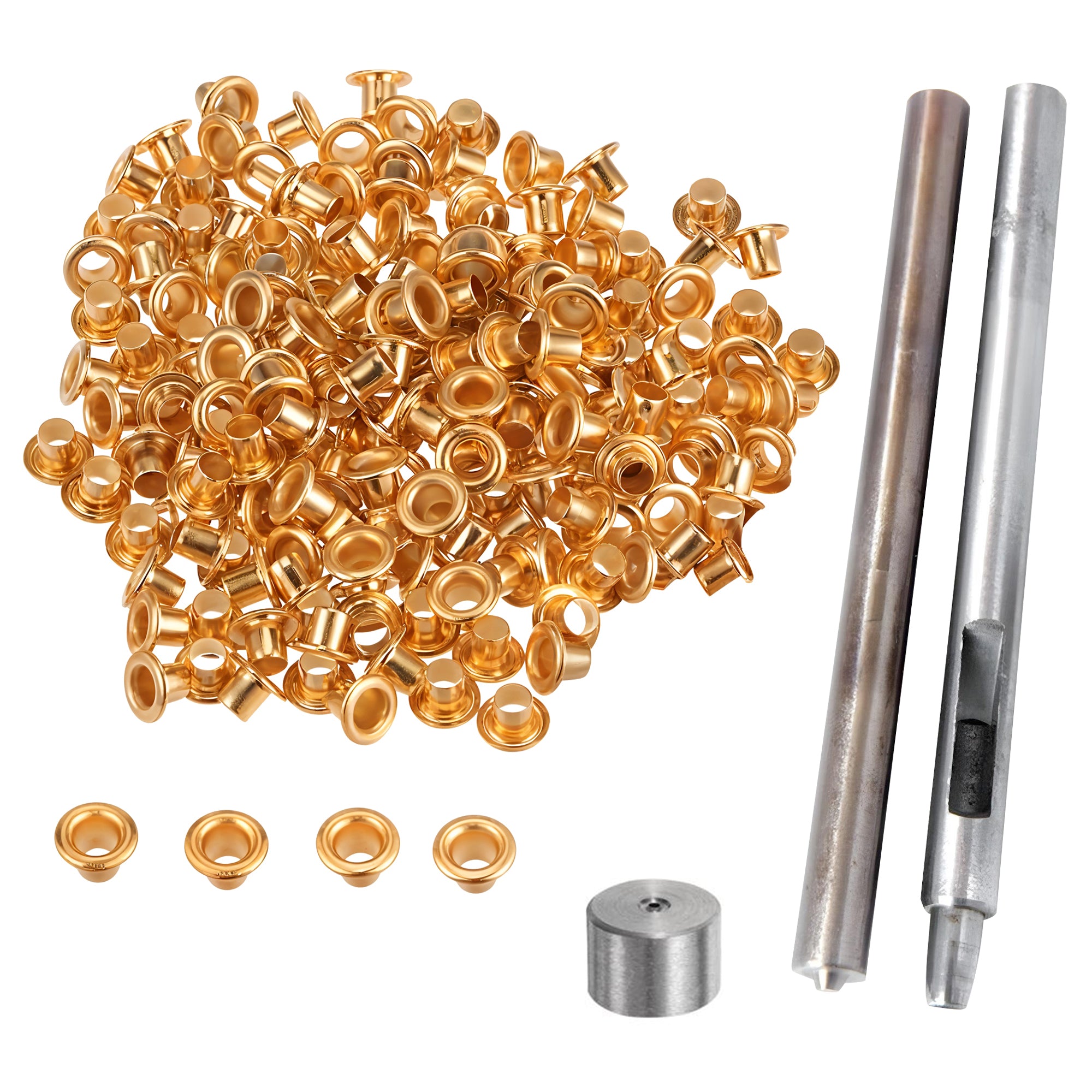 Iron Eyelets with Washers and Hand Tool Set