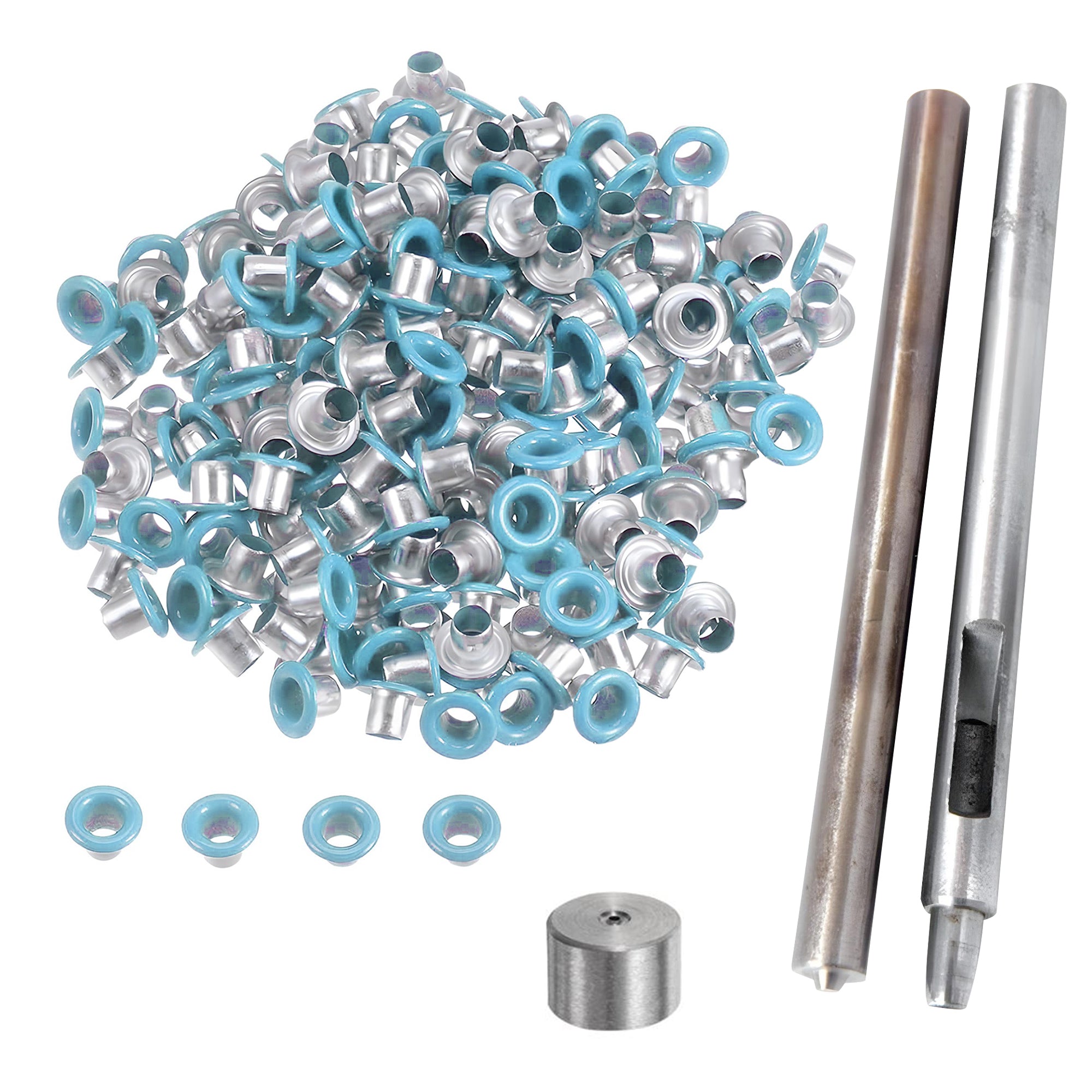 Iron Eyelets with Washers and Hand Tool Set