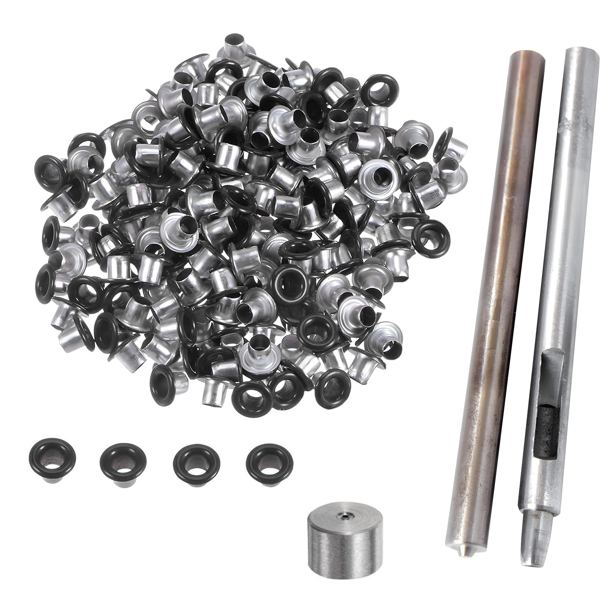 Iron Eyelets with Washers and Hand Tool Set