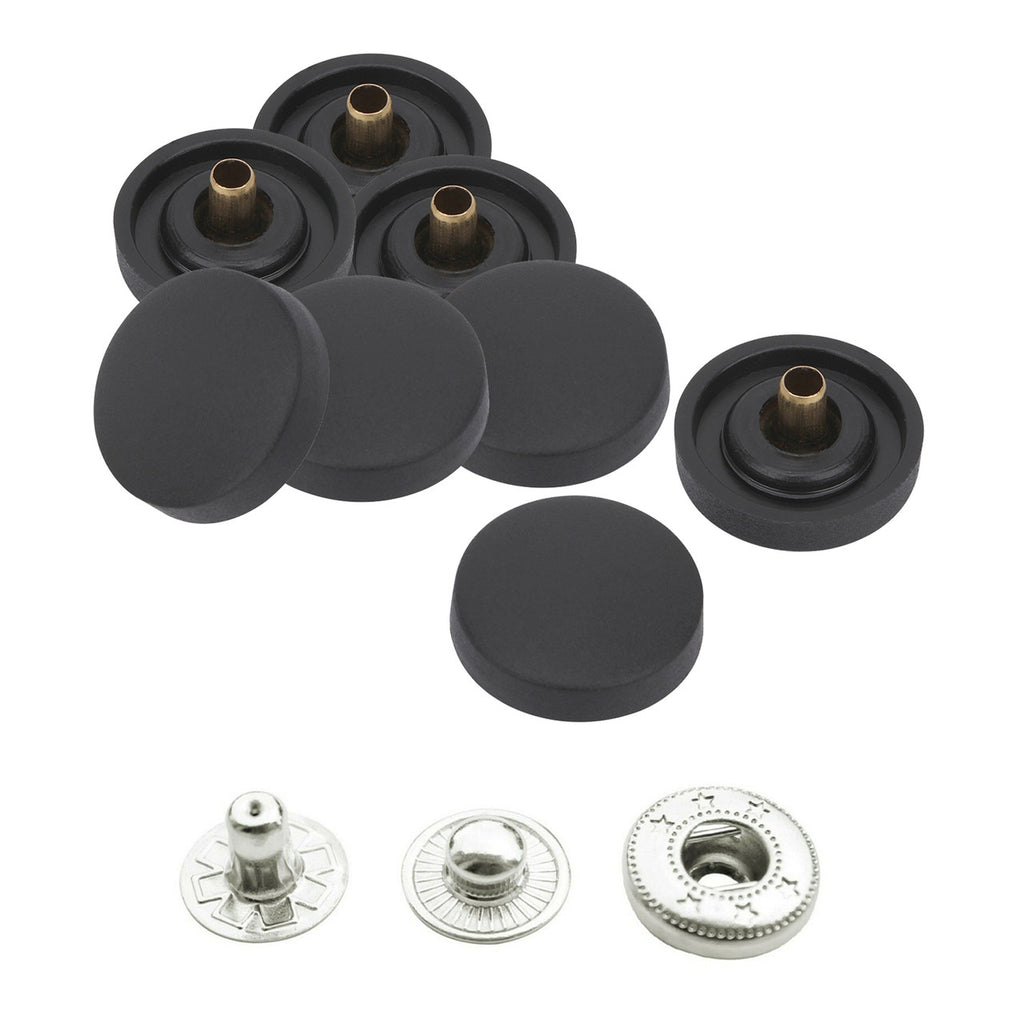 15mm S-Spring Press Studs With Plastic Caps
