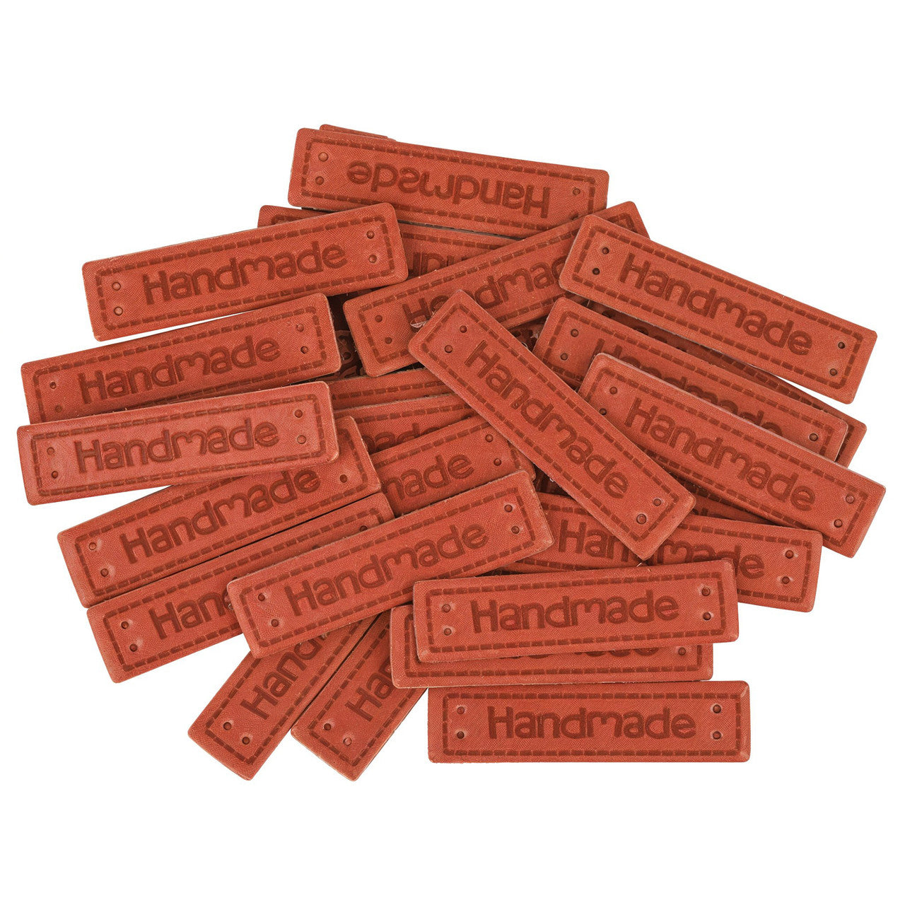 Brown Faux Leather Tags – 4cm Handmade Labels
