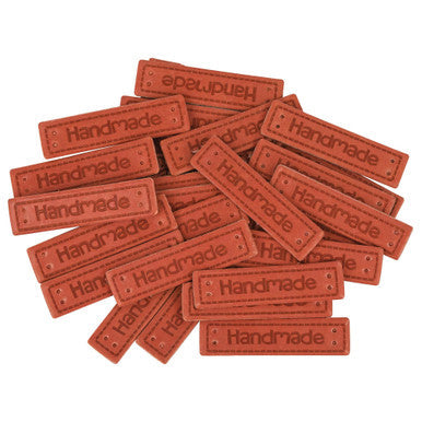 Brown Faux Leather Tags – 4cm Handmade Labels