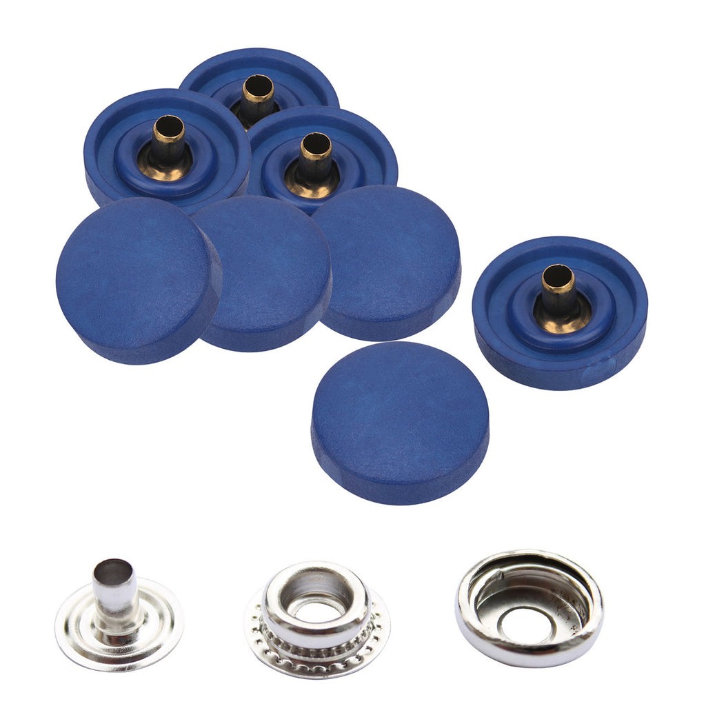 15mm Large Press Studs Silver With Plastic Cap