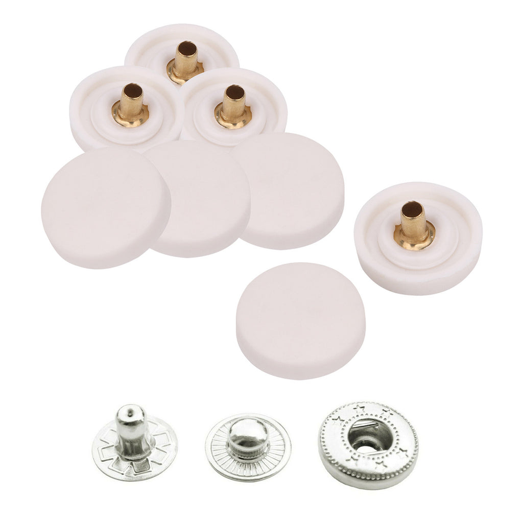 15mm S-Spring Press Studs With Plastic Caps