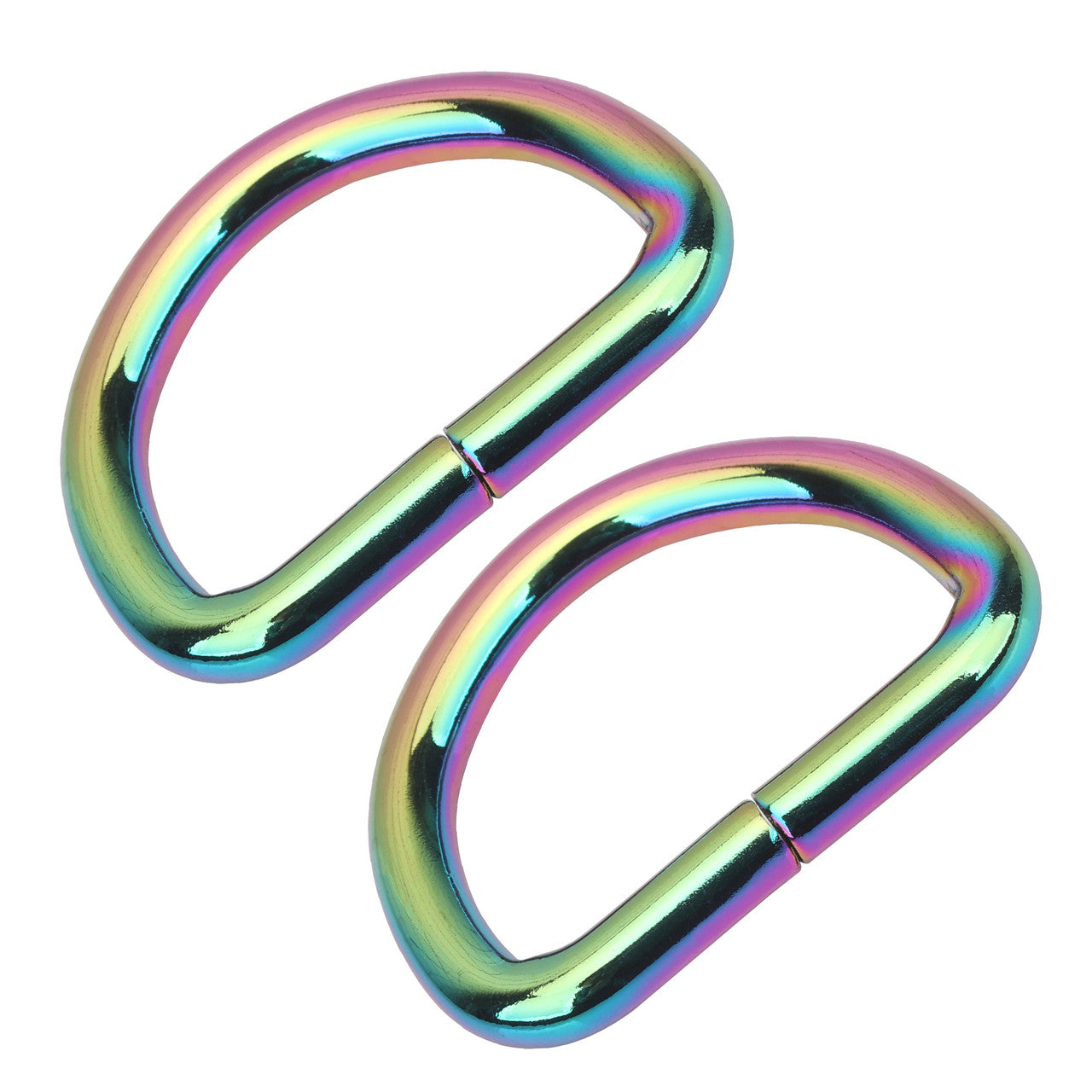 25mm Rainbow Non-Welded Metal D-Rings (Pack of 2)